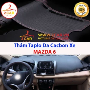 Thảm taplo da carbon MAZDA 6 2013-2022, chống nóng tốt, chống trơn trượt, vừa khít theo xe