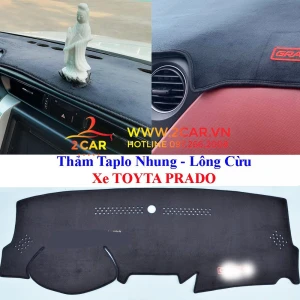 Thảm Taplo Nhung Xe Toyota Prado 2019-2023, chống nóng tốt, chống trơn trượt, vừa khít theo xe