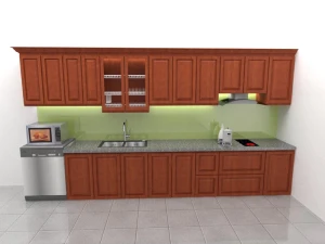 tủ bếp Gỗ Xoan Đào Thùng inox 304