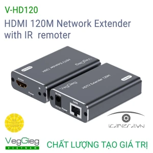 Bộ Kéo Dài HDMI qua Cáp Mạng LAN 120m VegGieg V-HD120