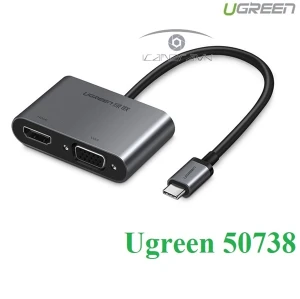 Cáp chuyển USB Type C to HDMI VGA Ugreen 50738 vỏ nhôm cao cấp