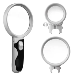 Kính lúp cầm tay 2 đèn led zoom 2.5x , 5x và 16x ML-301