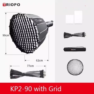 Softbox Parabolic thao tác nhanh Triopo KP2-90 kèm lưới tổ ong