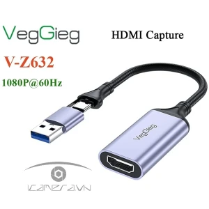 USB ghi hình live streaming HDMI chuẩn full HD 1080P@60Hz VEGGIEG V-Z632