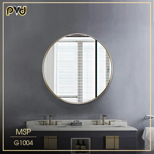 Mẫu Khung gương inox mạ vàng hình tròn G1004