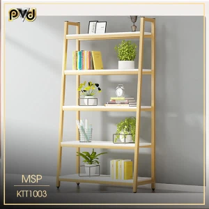 Kệ sách hình thang 4 tầng mạ vàng KTT1003
