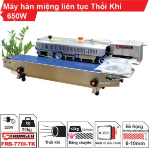 Máy hàn miệng túi liên tục FRB-770I-TK Stronger có thổi khí