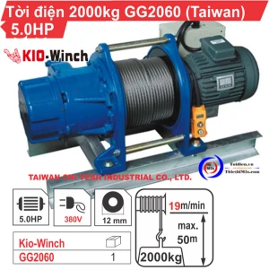 Máy tời kéo mặt đất 2 tấn KIO Winch GG-2060