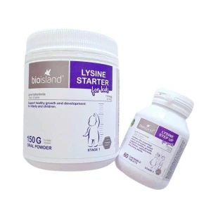 Bio Island Lysine bột và viên tăng chiều cao cho trẻ (150gr)