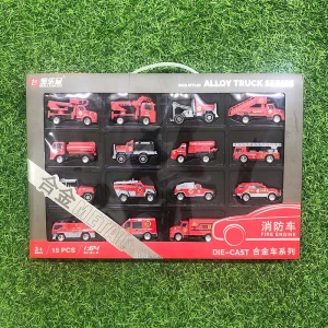 Hộp ô tô đồ chơi trẻ em Die Cast 15 xe công trình bằng hợp kim