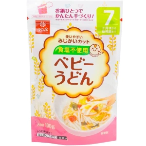 Mì Udon cho bé tách muối Hakubaku Nhật 7M (100g)