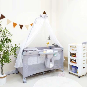 Nôi cũi trẻ em đa năng gấp gọn Umoo UM-08185, cũi vải đa năng Umoo UM-08185