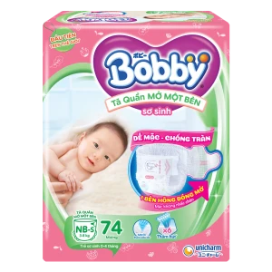 Tã dán Bobby bịch đại (M76,L68,XL62), dán 1 bên NB-S74