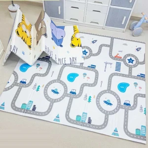 Thảm xốp XPE phủ Silicon 2 mặt UMOO 0766 mẫu mới 2023 (180*200)