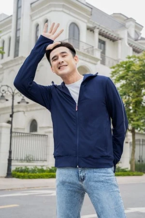 Áo chống nắng nam 2 lớp chất thun lạnh chống UV 98% chính hãng Cardina