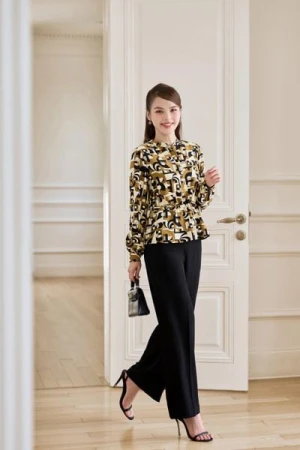 Quần trượt Ý suông cạp phối đai sành điệu, tôn dáng cho nàng tự tin