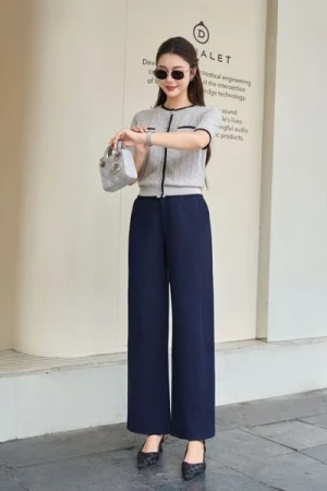 Quần Umi suông cạp cao gen bụng có túi hai bên