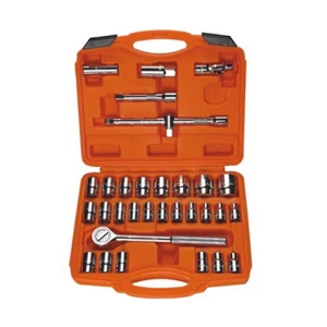 Bộ tuýp 1/2 6 và 12 cạnh 32 chi tiết xi bóng Cr-V Asaki AK-9773