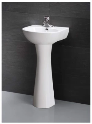 CHẬU RỬA MẶT LAVABO TREO TƯỜNG CAESAR CHÂN DÀI L2150/P2443