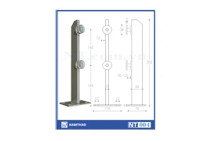 TRỤ CẦU THANG INOX LỬNG ĐƠN ĐẶC NT 004