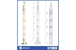 Trụ Inox lan can kính Nam Thao NT103B