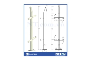 TRỤ LAN CAN KÍNH HỘP ĐƠN CAO NT 142