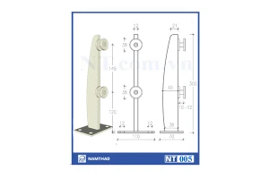 TRỤ LAN CAN KÍNH INOX NT 005