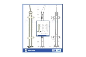 TRỤ LAN CAN KÍNH INOX NT 021