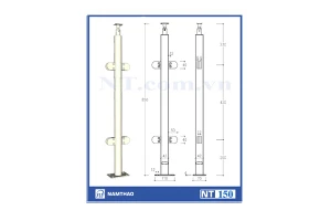 TRỤ LAN CAN KÍNH INOX NT 150