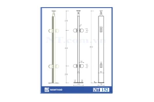 TRỤ LAN CAN KÍNH INOX NT 152