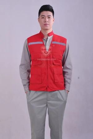 Áo ghi lê phản quang đỏ