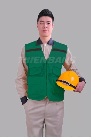 Áo gile công trường xanh lục