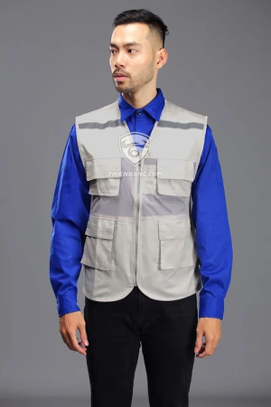 Áo gile phản quang ghi xám đậm - Bảo Hộ Lao Động Thiên Bằng