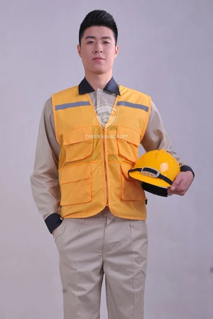 Áo gile phản quang vàng - Bảo Hộ Lao Động Thiên Bằng