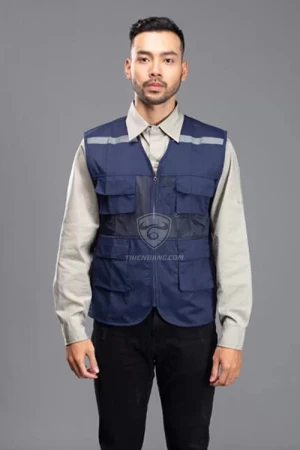 Áo kỹ sư gile phản quang tím than