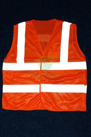 Áo phản quang cam ép dây dệt 5cm - Bảo Hộ Lao Động Thiên Bằng