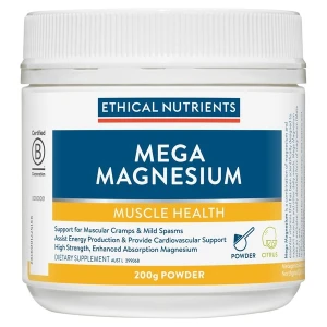 Bột uống bổ sung Magie Ethical Nutrients Mega Magnesium vị Citrus | Ausmart.vn