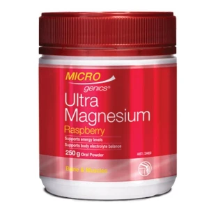 Bột uống bổ sung Magie hỗ trợ cơ bắp Microgenics Ultra Magnesium Raspberry 250g Pre-order