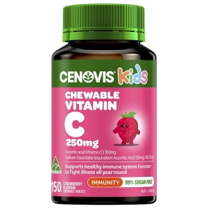 Kẹo bổ sung vitamin C cho bé vị dâu Cenovis Kids 250mg Strawberry 150 viên Pre-order