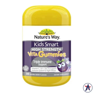 Kẹo dẻo tăng miễn dịch Nature's Way Kids Smart Triple Immune Support 50 viên Pre-order