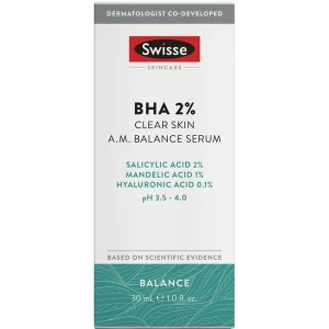 Serum làm sạch cân bằng da giảm mụn Swisse BHA 2% Clear Skin A.M. Balance Serum 30ml Pre-order