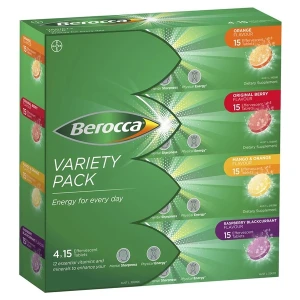 Viên sủi Berocca Úc 4 vị Berocca Variety Pack của Úc 60 viên Pre-order