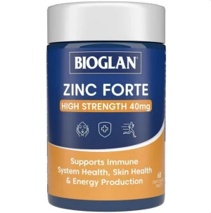 Viên uống bổ sung kẽm liều cao Bioglan Zinc Forte High Strength 40mg 60 viên