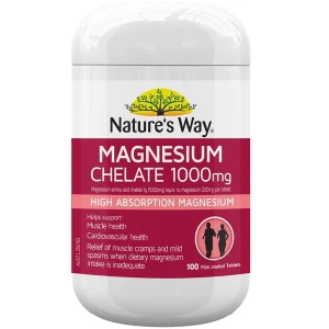 Bổ sung Magie Nature's Way Magnesium Chelate 1000mg