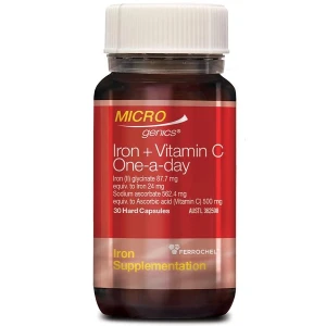 Viên uống bổ sung sắt Microgenics Iron Vitamin C One A Day