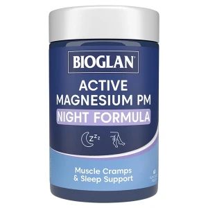 Viên uống giảm chuột rút & giúp ngủ ngon Bioglan Active Magnesium PM Night Formula 60 viên Pre-order