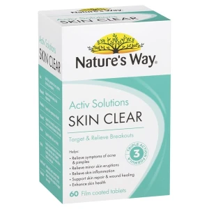 Viên uống hỗ trợ điều trị mụn Nature's Way Activ Solutions Skin Clear 60 viên Pre-order
