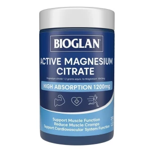 Viên uống hỗ trợ sức khỏe cơ bắp Bioglan Active Magnesium Citrate 1200mg 200 viên Pre-order