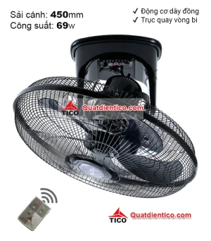 Quạt đảo trần điều khiển từ xa B500 quay 360 độ