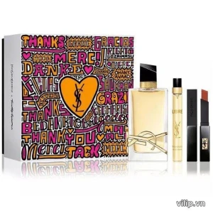Set Nước Hoa Nữ YSL Libre EDP Yves Saint Laurent Timothy Goodman Gift Set 3 Món (90ML 10ML Son YSL Slim Velvet Radical 28 Màu Đỏ Gạch)